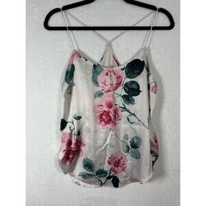 Victoria Secret Silky Small Floral Pajama Top Turquoise - Silk Satin like